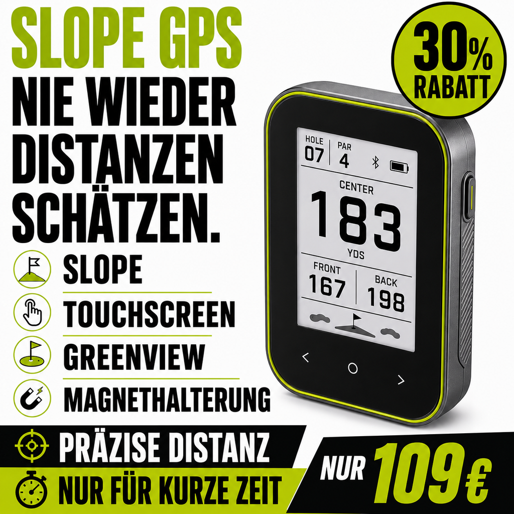 GPS Golf-Entfernungsmesser mit präziser Distanzanzeige und Clip-Halterung