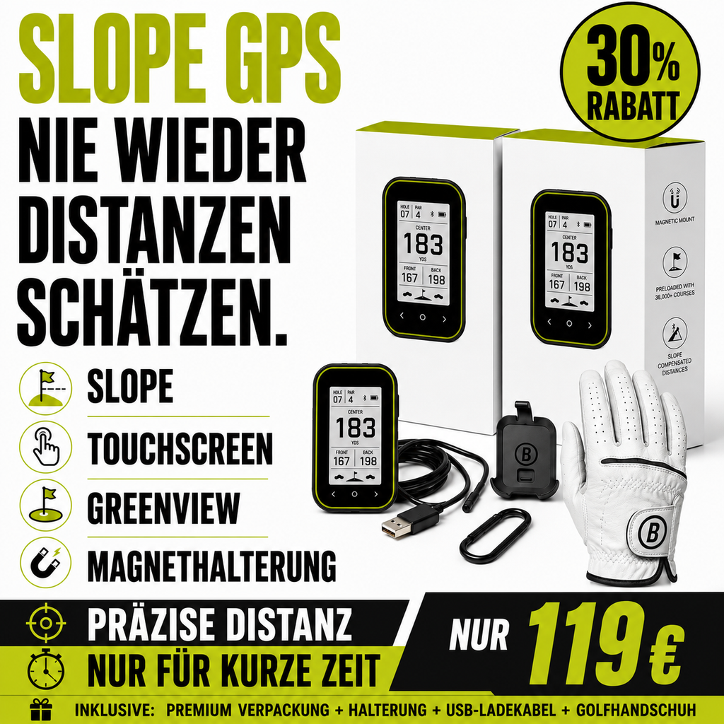 GPS Golf-Entfernungsmesser mit präziser Distanzanzeige und Clip-Halterung
